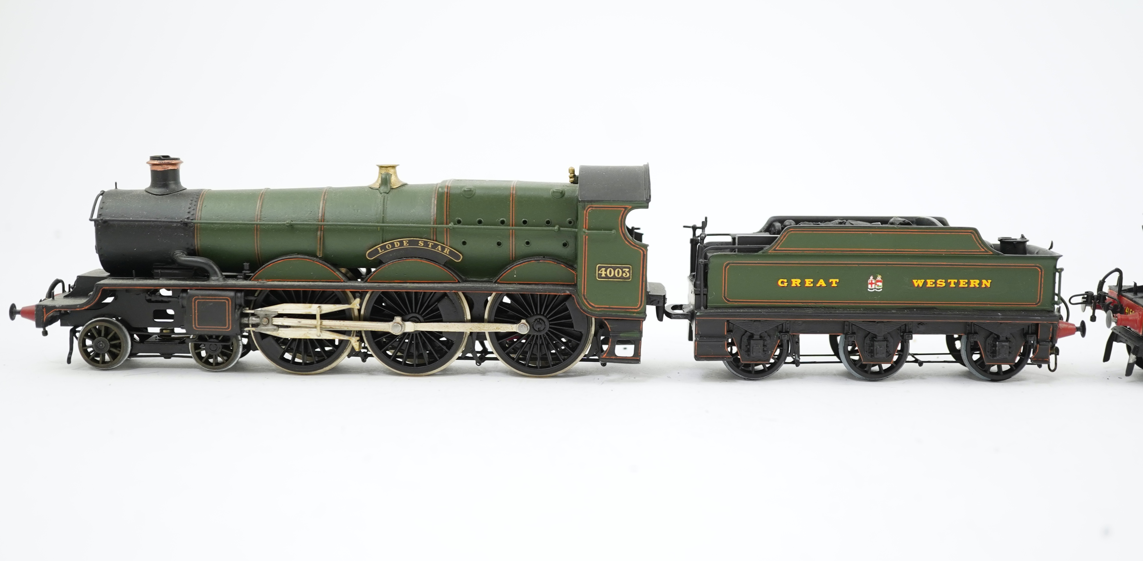 Two 00 gauge brass and white metal kit built GWR tender locomotives; a Star class 4-6-0, Lode Star 4003, together with a Flower class 4-4-0, Polyanthus 4166, constructed, painted and lined to a high standard, both motore